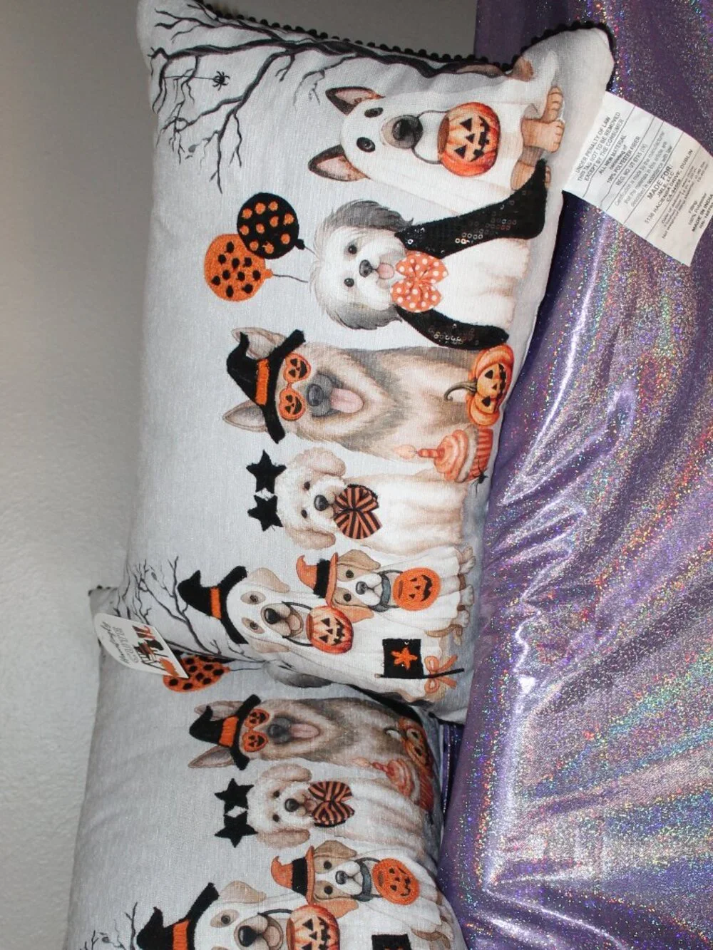 Halloween Dog Pillows Set of 2 with Sequins by Hauntingly Cute NWT